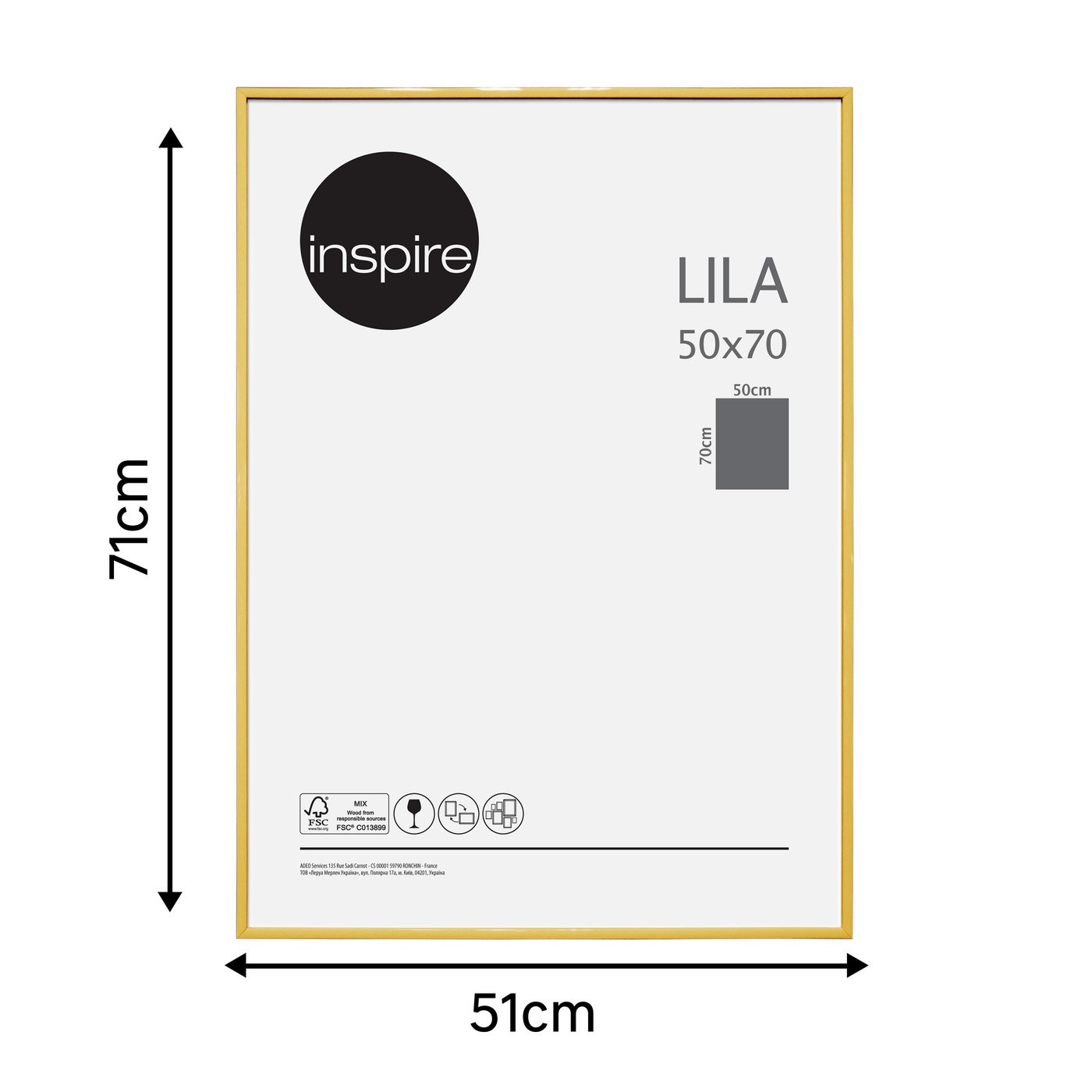 Bricocenter LILA 50X70 CM PVC GOLD FRAME