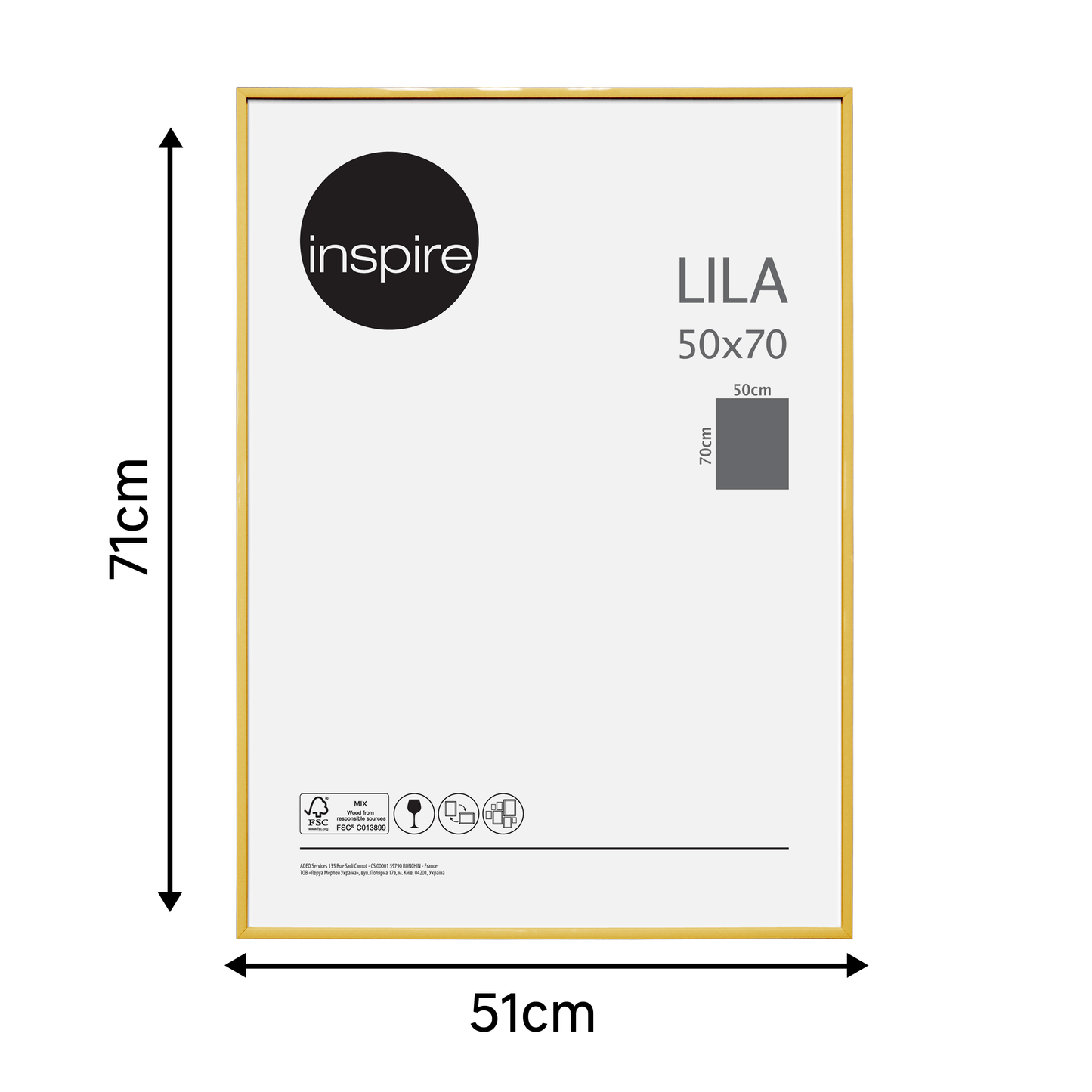 Bricocenter LILA 50X70 CM PVC GOLD FRAME