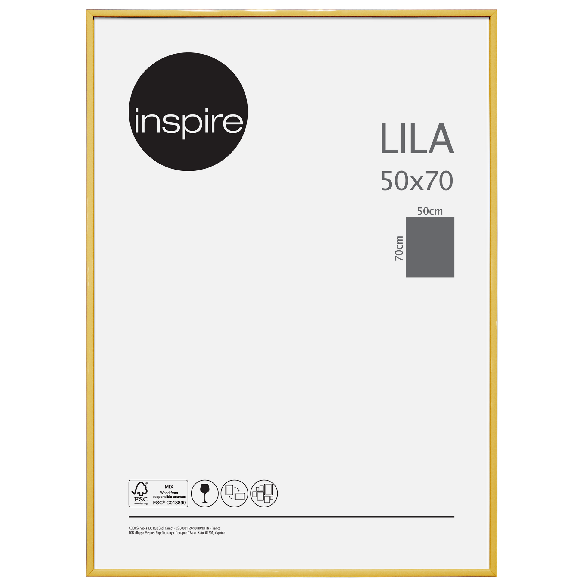 LILA 50X70 CM PVC GOLD FRAME - best price from Maltashopper.com BR480005971