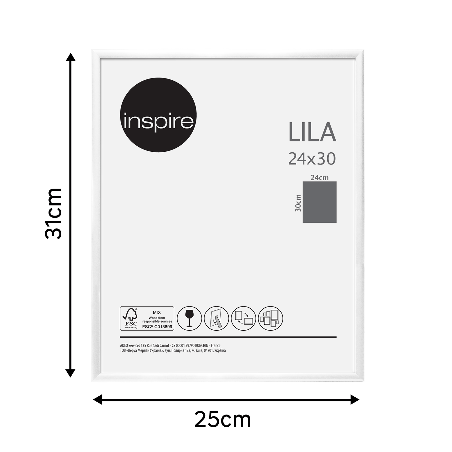 Bricocenter LILA FRAME 24X30 CM PVC WHITE