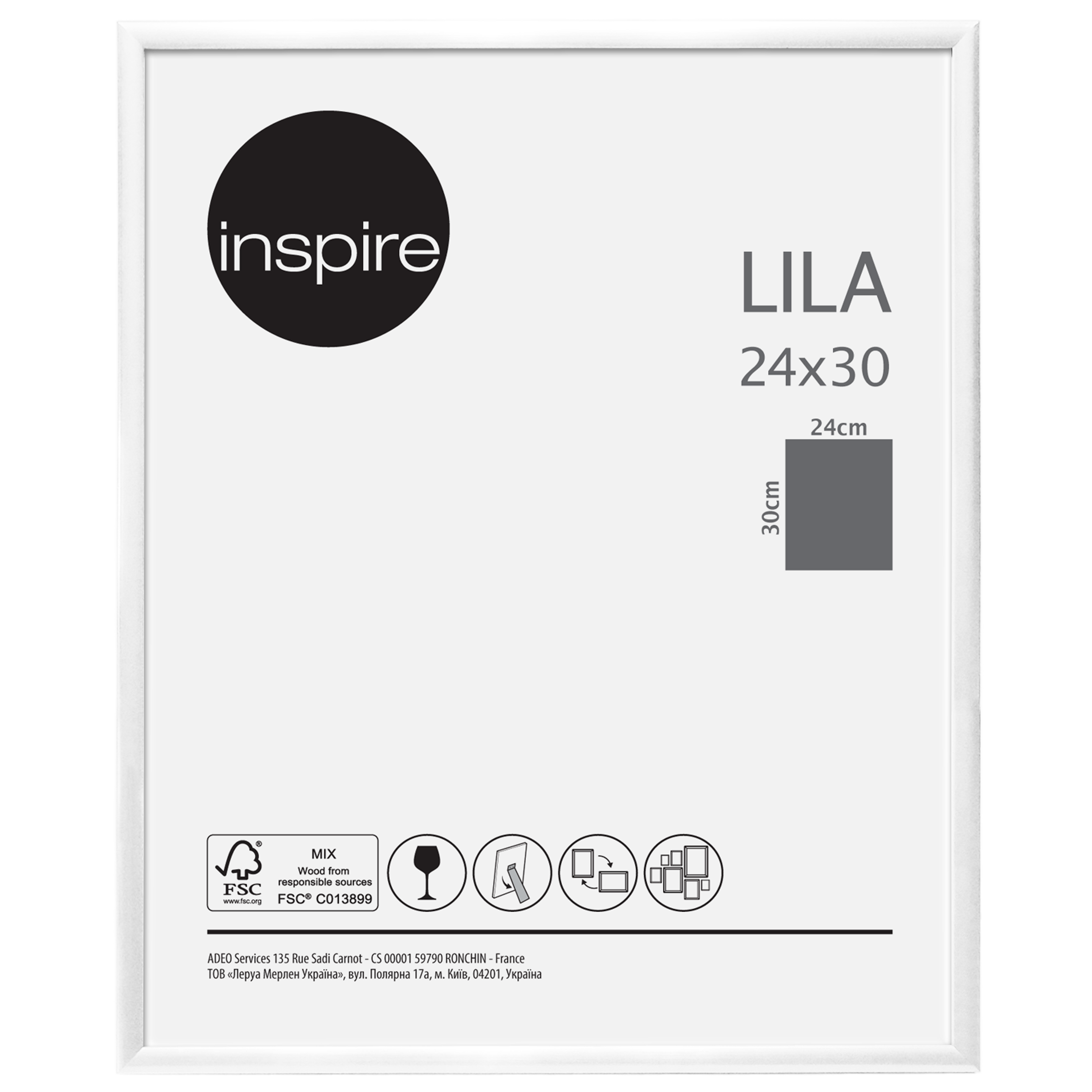 LILA FRAME 24X30 CM PVC WHITE - best price from Maltashopper.com BR480005951