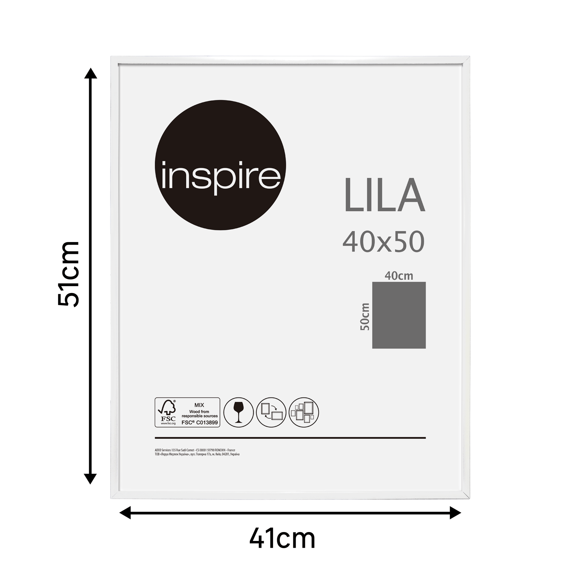 Bricocenter LILA FRAME 40X50 CM PVC WHITE