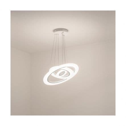 SYKIA METAL CHANDELIER WHITE D60 LED 32W WARM LIGHT