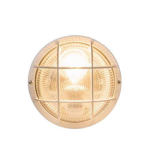 Bricocenter ROUND CEILING LIGHT WITH PLASTIC CAGE WHITE D18.5 E27=60W IP44