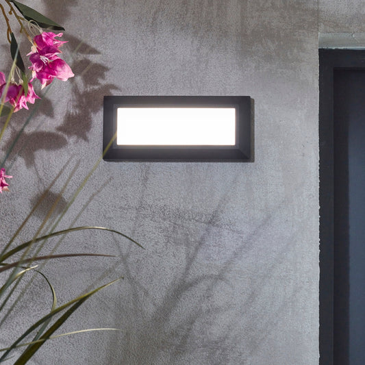 BRONSON ALUMINIUM BLACK 23x10x3.5 CM LED 8W NATURAE LIGHT IP44 RECESSED LAMP
