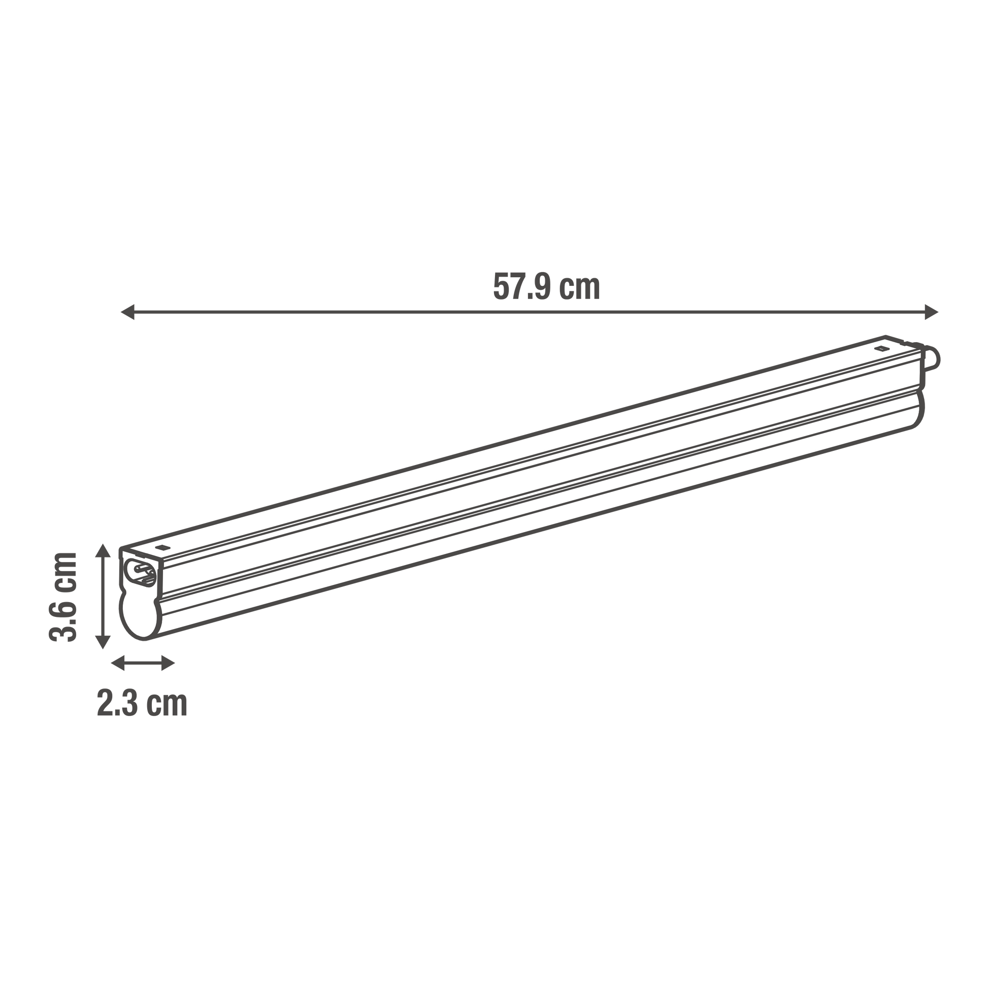 Bricocenter MOSS UNDERCABINET PLASTIC WHITE 58 CM LED 9W CCT WITH SWITCH