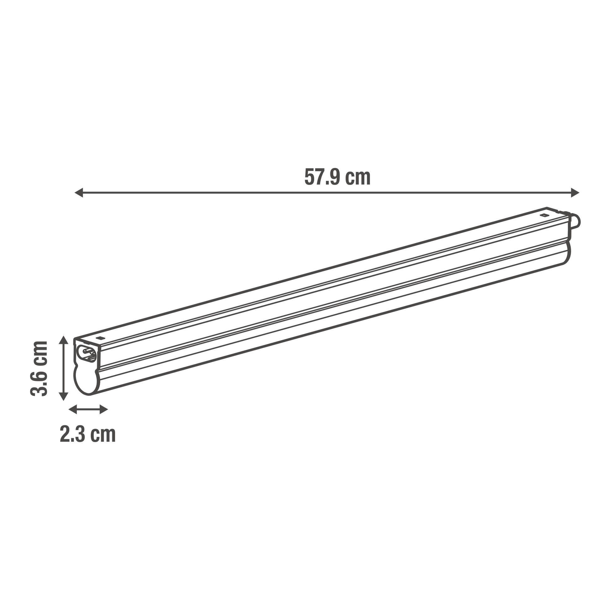 MOSS UNDERCABINET PLASTIC WHITE 58 CM LED 9W CCT WITH SWITCH