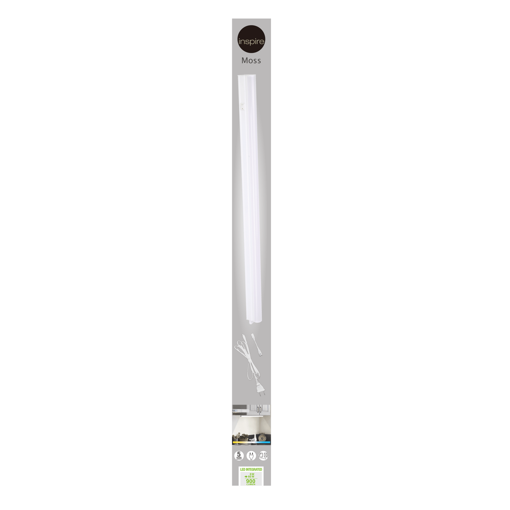 Bricocenter MOSS UNDERCABINET REGLETTE PLASTIC WHITE 57,9 CM LED 7W NATURAL LIGHT