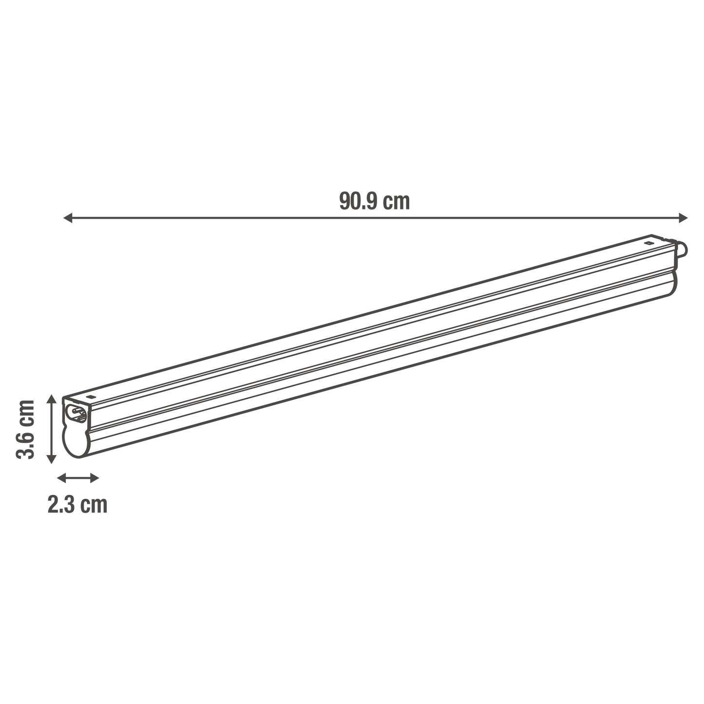 Bricocenter MOSS UNDERCABINET REGLETTE PLASTIC WHITE 90.9 CM LED 11W NATURAL LIGHT