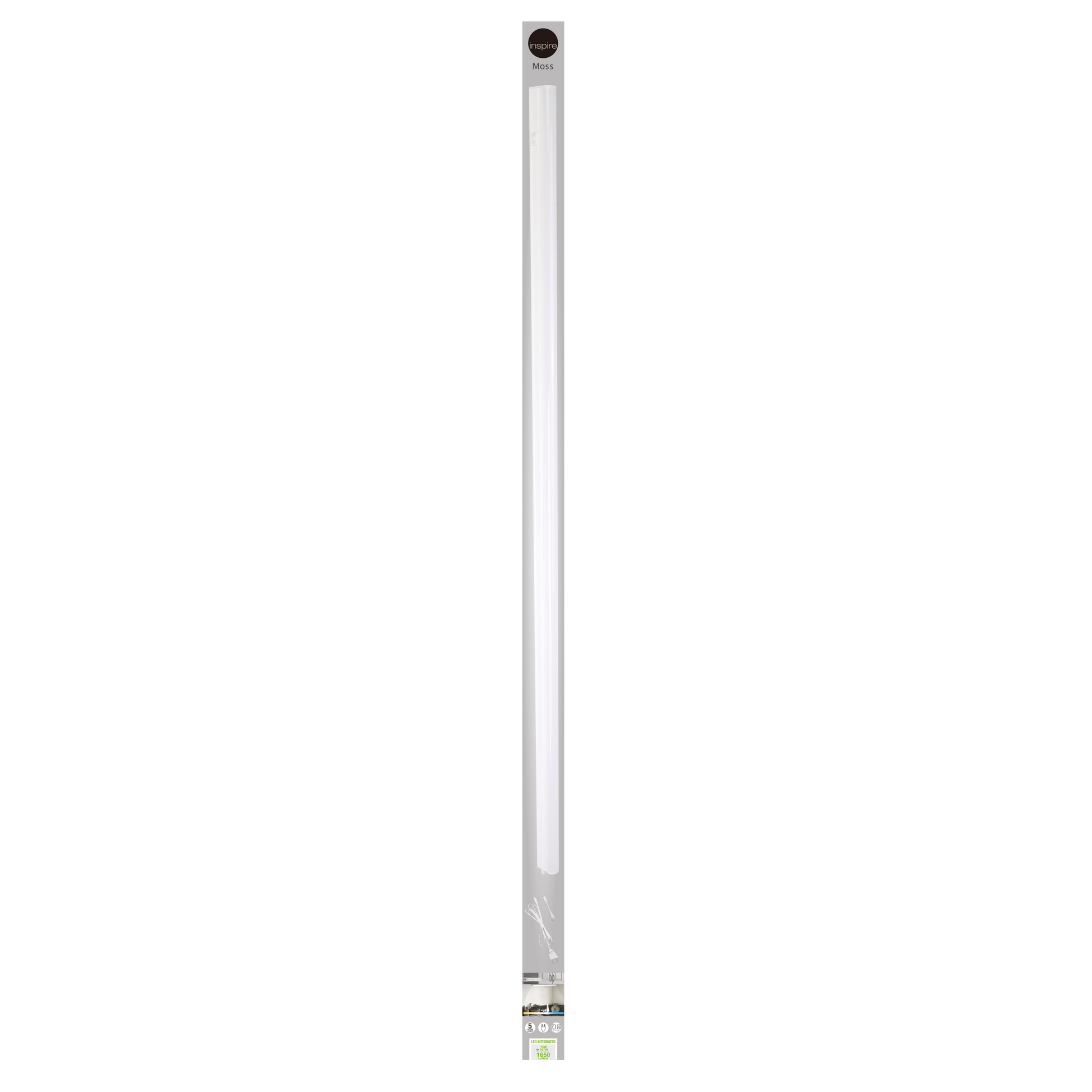 Bricocenter MOSS UNDERCABINET REGLETTE PLASTIC WHITE 120.9 CM LED 15W NATURAL LIGHT