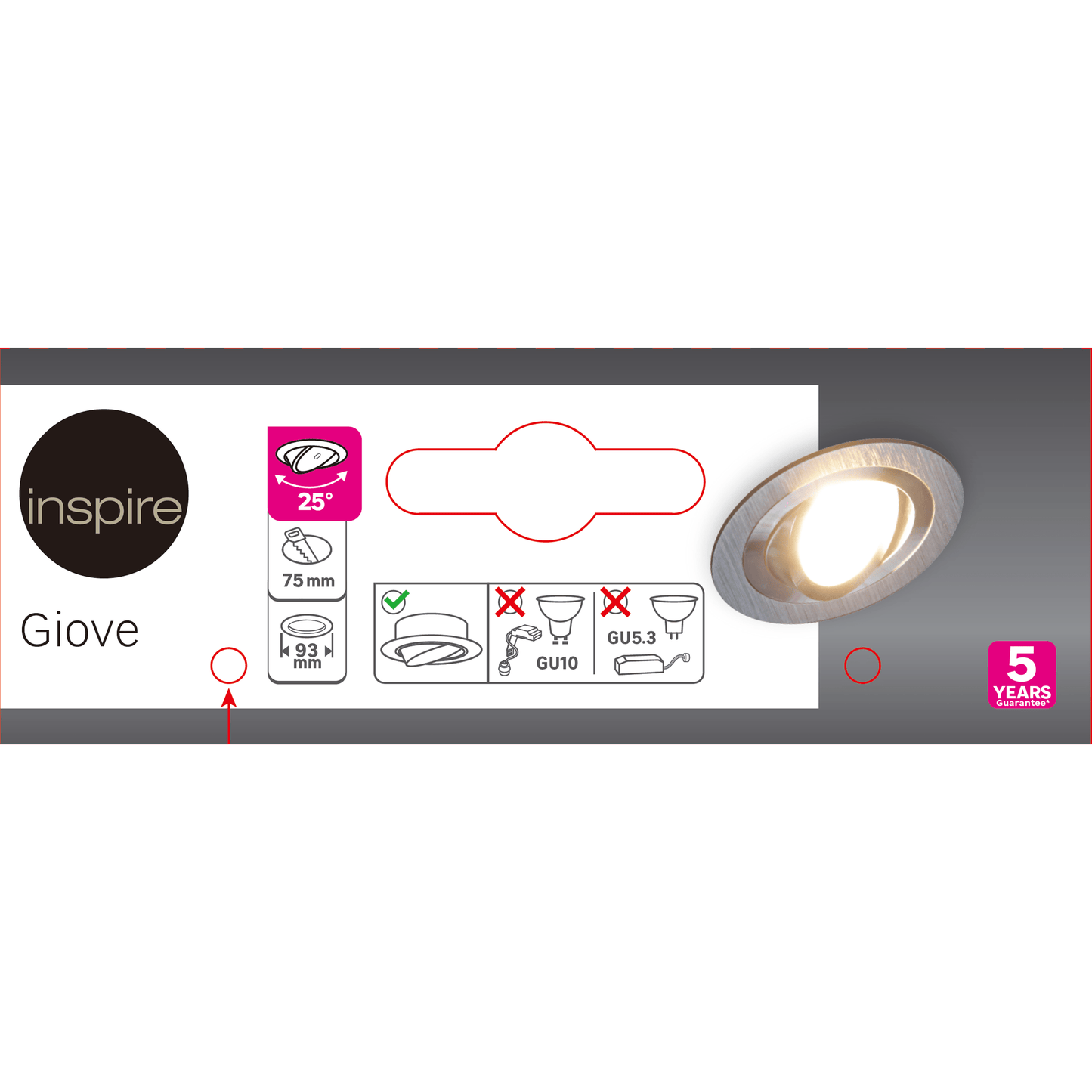 Bricocenter BEZEL FOR GIOVE ALUMINIUM WHITE RECESSED SPOTLIGHT D7.5 CM ADJUSTABLE