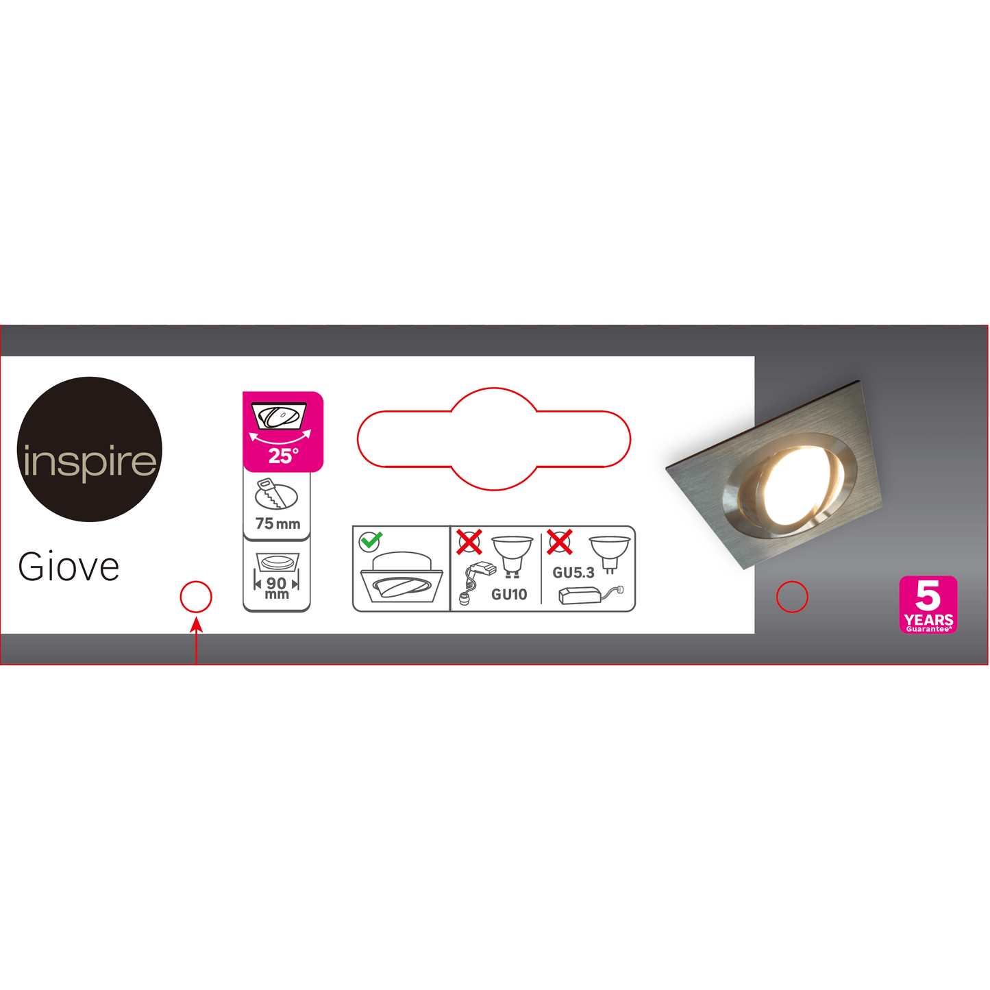 Bricocenter FERRULE FOR GIOVE SQUARE ALUMINIUM RECESSED SPOTLIGHT
