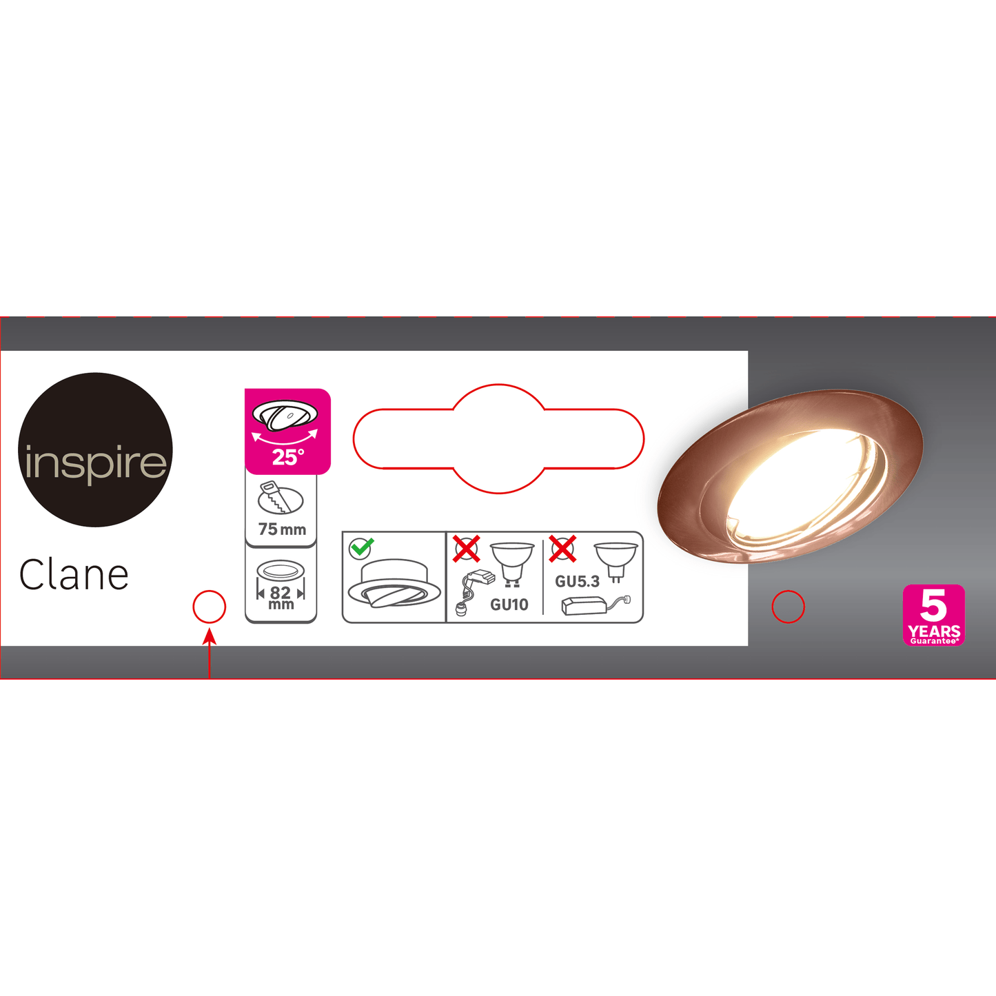 Bricocenter CLANE COPPER ADJUSTABLE RECESSED SPOTLIGHT RING