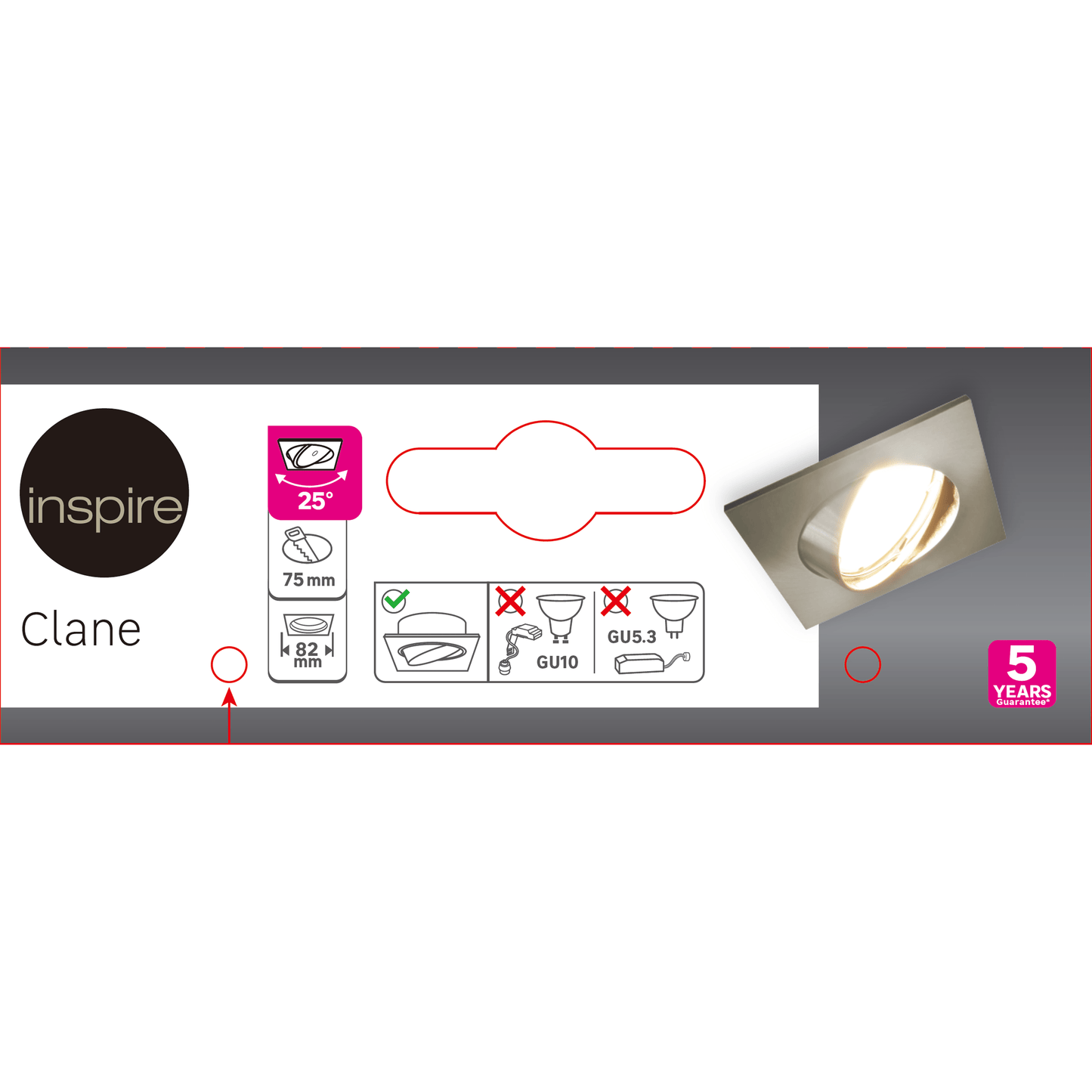 Bricocenter BEZEL FOR SQUARE NICKEL CLANE RECESSED SPOTLIGHT
