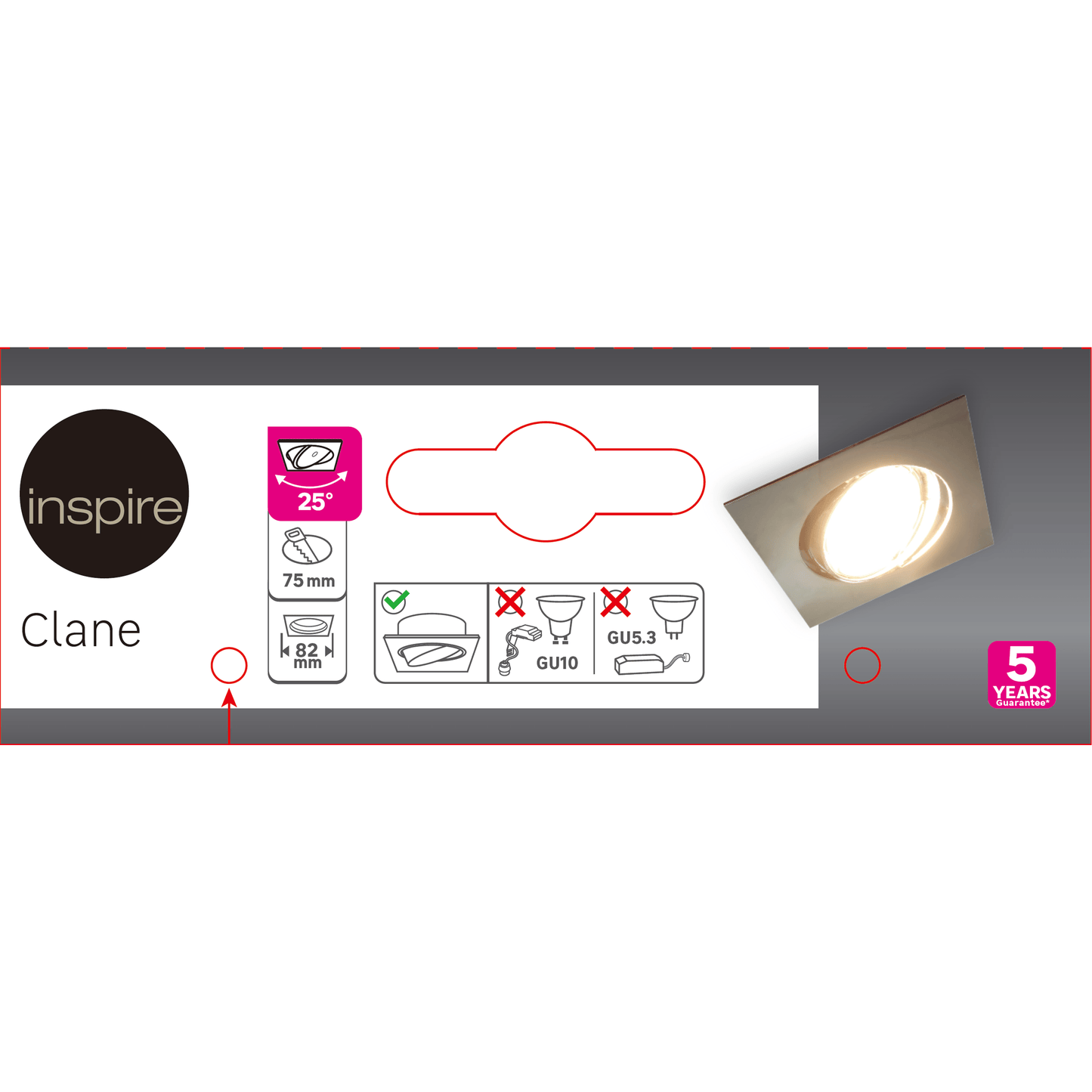 Bricocenter BEZEL FOR SQUARE CHROME CLANE RECESSED SPOTLIGHT