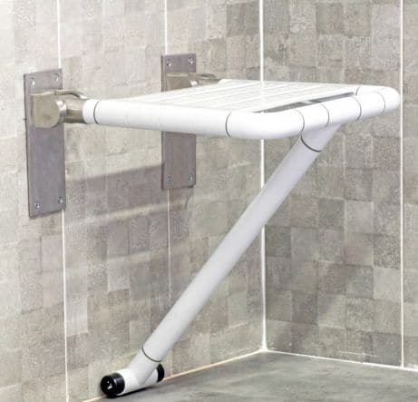 SHOWER SEAT SPACE SENSEA D 35MM STAINLESS STEEL WHITE FOLDING WITH FOOT CAPACITY 130 KG