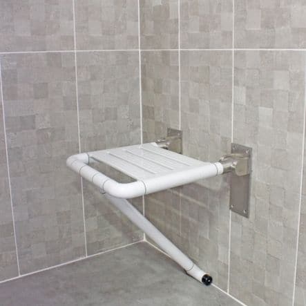 SHOWER SEAT SPACE SENSEA D 35MM STAINLESS STEEL WHITE FOLDING WITH FOOT CAPACITY 130 KG