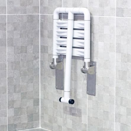 Bricocenter SHOWER SEAT SPACE SENSEA D 35MM STAINLESS STEEL WHITE FOLDING WITH FOOT CAPACITY 130 KG