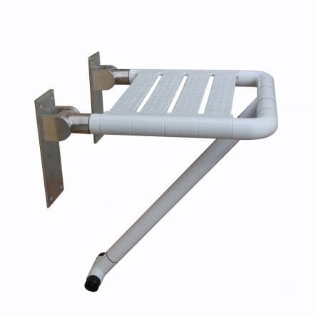 Bricocenter SHOWER SEAT SPACE SENSEA D 35MM STAINLESS STEEL WHITE FOLDING WITH FOOT CAPACITY 130 KG