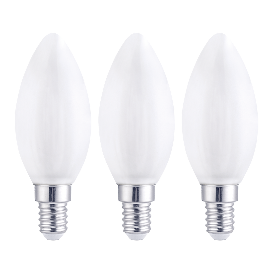 3 LED BULBS E14 =40W CANDLE FROSTED WARM LIGHT