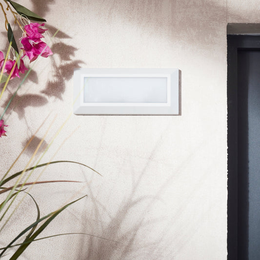 Bricocenter BRONSON RECESSED LIGHT ALUMINIUM WHITE 23x10x3.5 CM LED 8W LIGHT NATURAE IP44
