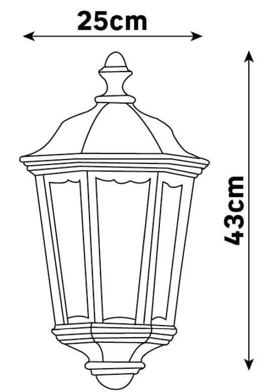 MONZA ALUMINIUM WALL LIGHT BLACK 12.5X43 CM E27=100W IP44