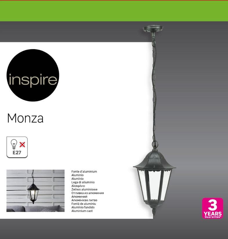 Bricocenter MONZA ALUMINIUM CHANDELIER BLACK 23X104.5 CM E27=100W IP44