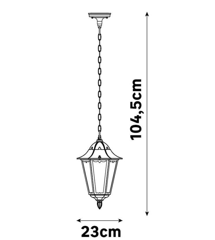 Bricocenter MONZA ALUMINIUM CHANDELIER BLACK 23X104.5 CM E27=100W IP44
