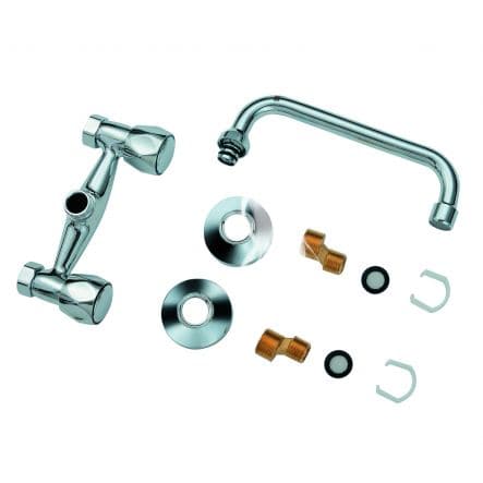 Bricocenter WALL-MOUNTED SINK TAP VIKI/MARTIN BRIDGE SPOUT CHROME