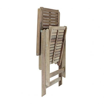 Bricocenter BRICOCENTER - SOLARIS NATERIAL - Foldable armchair with Armrests - Acacia wood - 59x75xh109.5