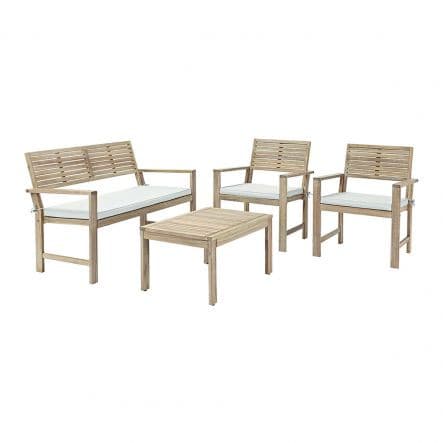 SOLIS NAZERAL - Coffee Set - seats 4 - Wood Acacia with cushions - best price from Maltashopper.com BR500011205