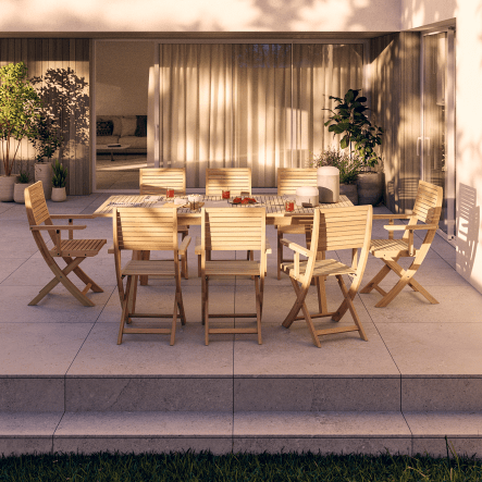 Bricocenter SOLIS NAZERIAL - Extendable table - 4-6 seats rectangular wood acacia - 90x151-199xh75