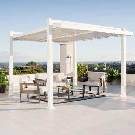 Bricocenter BRICOCENTER Persea Nazerial pergola in white aluminum 3.2x3.6 m