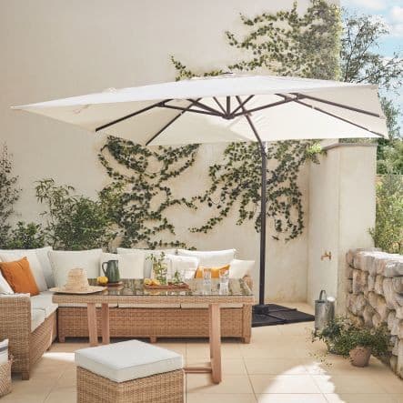 AURA NATERIAL - Steel and aluminum umbrella with white polyester cloth 2.9X2.9M