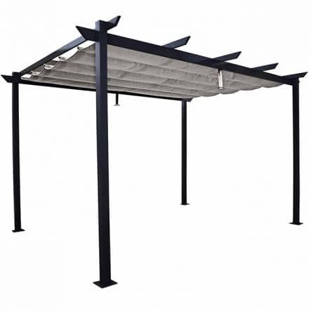 OMEGA NARIATAL - Pergola - steel anthracite polyester cover - Gray 2.85x4 m