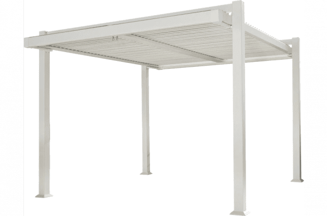 Bricocenter BRICOCENTER Persea Nazerial pergola in white aluminum 3.2x3.6 m