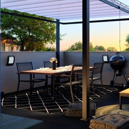 ELYSIA NAZALIAL - aluminium pergola textile anthracite cover 3.1X3.5 M