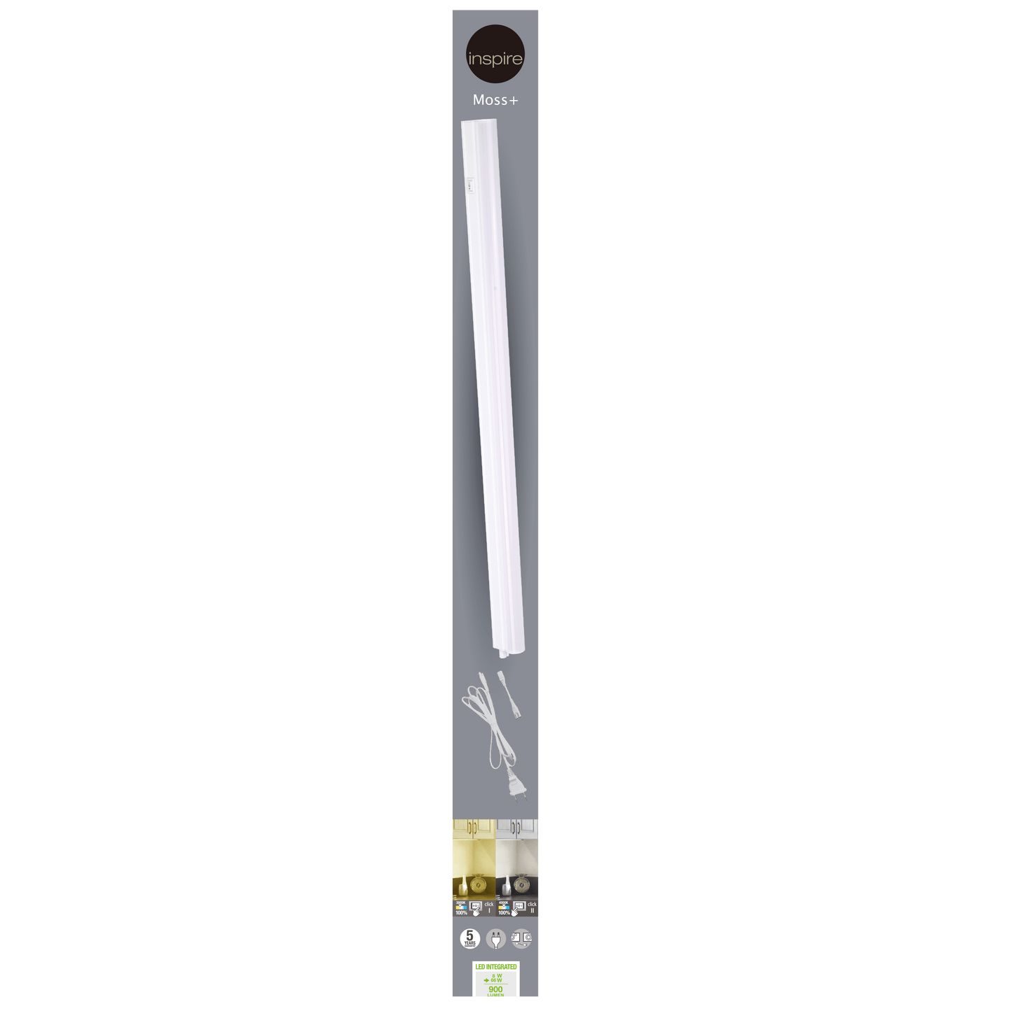 Bricocenter MOSS UNDERCABINET PLASTIC WHITE 58 CM LED 9W CCT WITH SWITCH