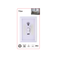 TILPA POINT LIGHT PLASTIC WHITE 11,5 CM LED COLD LIGHT WITH BATTERY WITH SWITCH