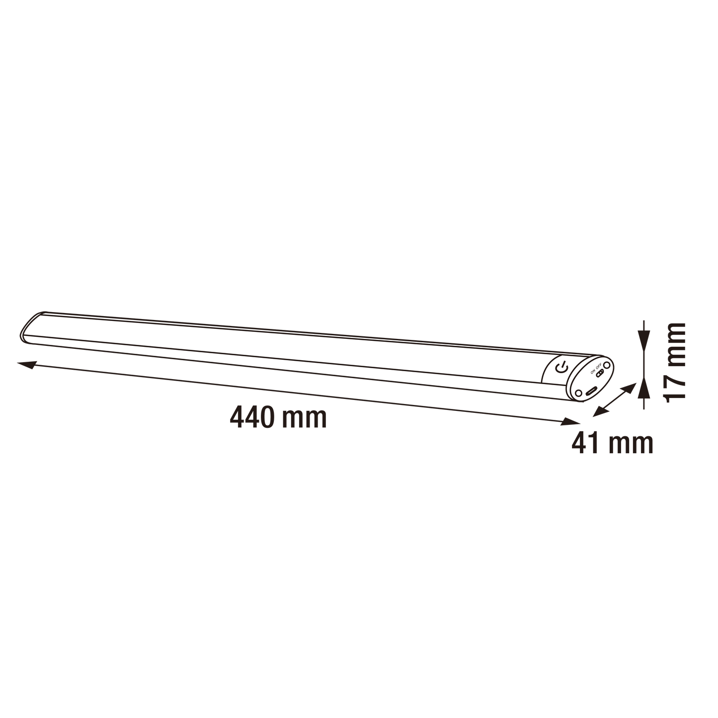 Bricocenter REGLETTE YILON PLASTIC WHITE 44 CM LED 3W NATURAL LIGHT WITH BATTERY WITH USB