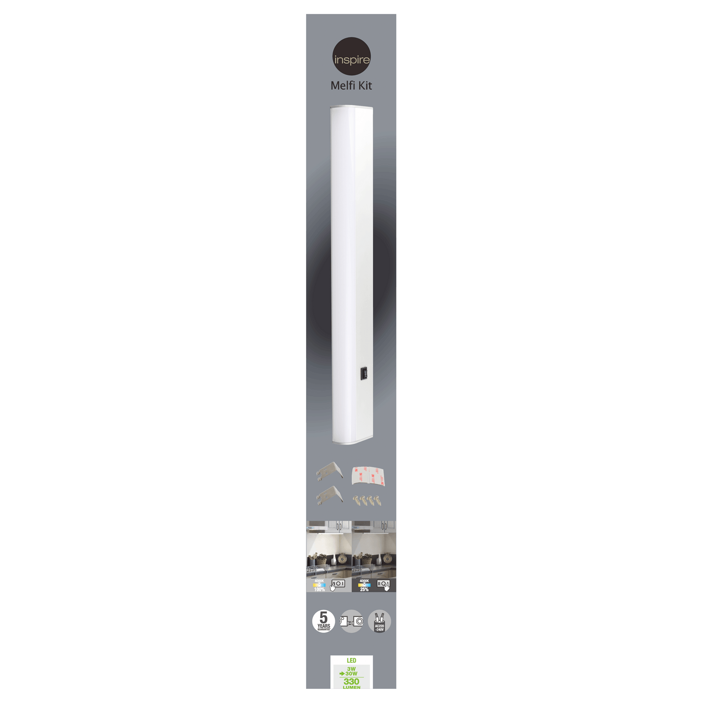 Bricocenter REGLETTE MELFI ALUMINIUM SILVER 40 CM LED 3.8W NATURAL LIGHT DIMMABLE