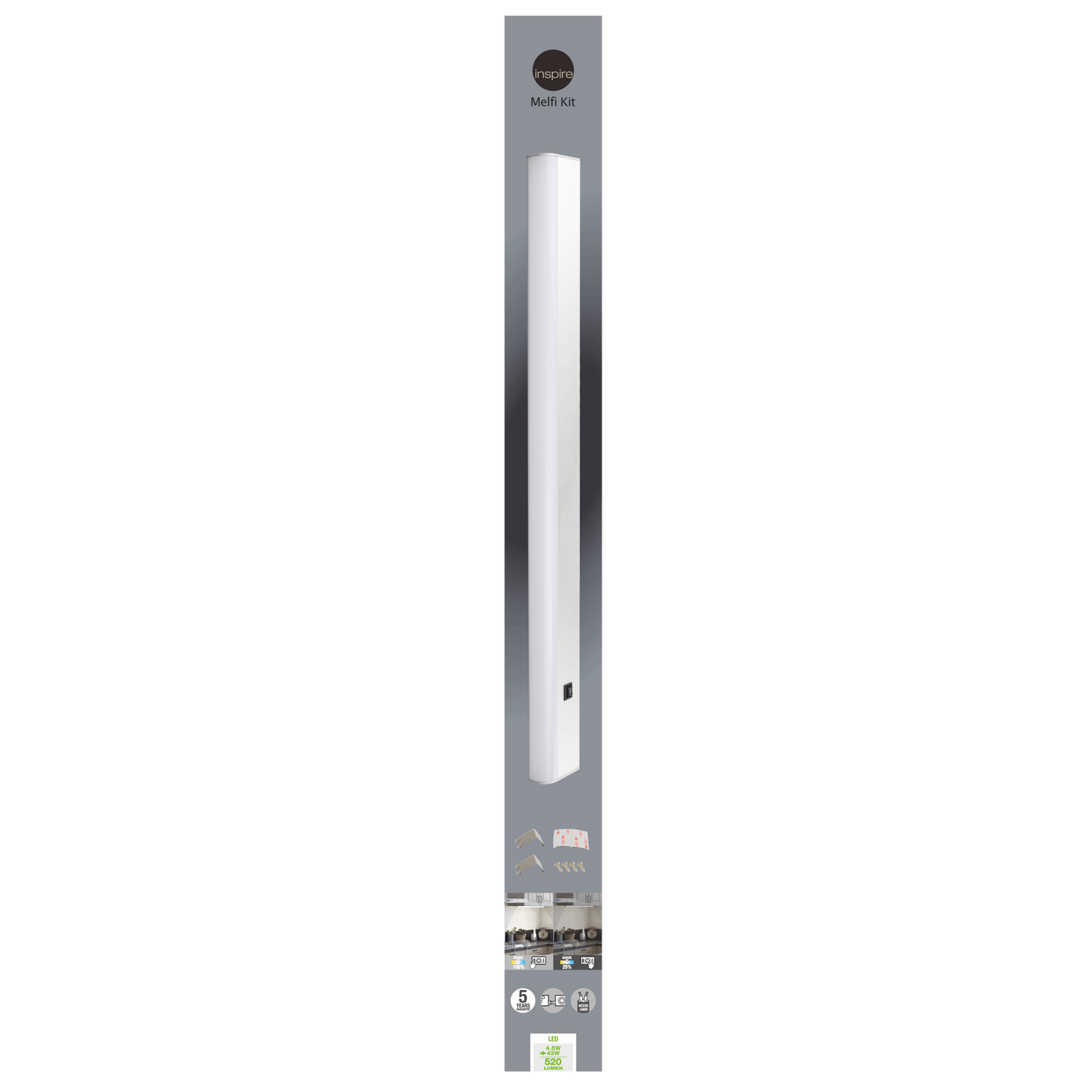 Bricocenter REGLETTE MELFI ALUMINIUM SILVER 60 CM LED 5W NATURAL LIGHT DIMMABLE