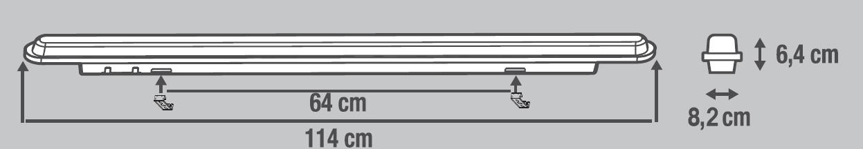 Bricocenter VOLGA 114 CM LED 2X20W NATURAL LIGHT IP65