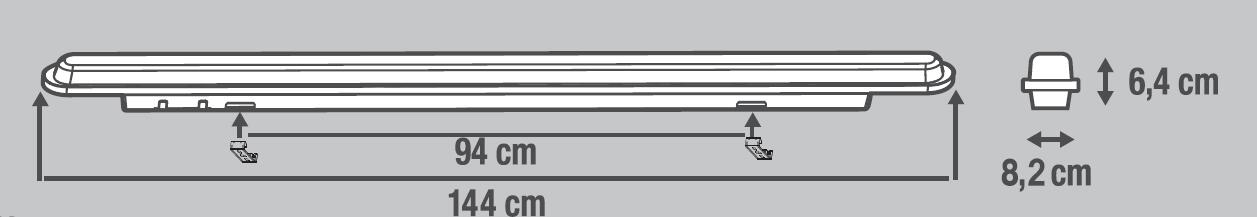 Bricocenter VOLGA WATERTIGHT LED STRIP 144 CM 2X24W NATURAL LIGHT IP65