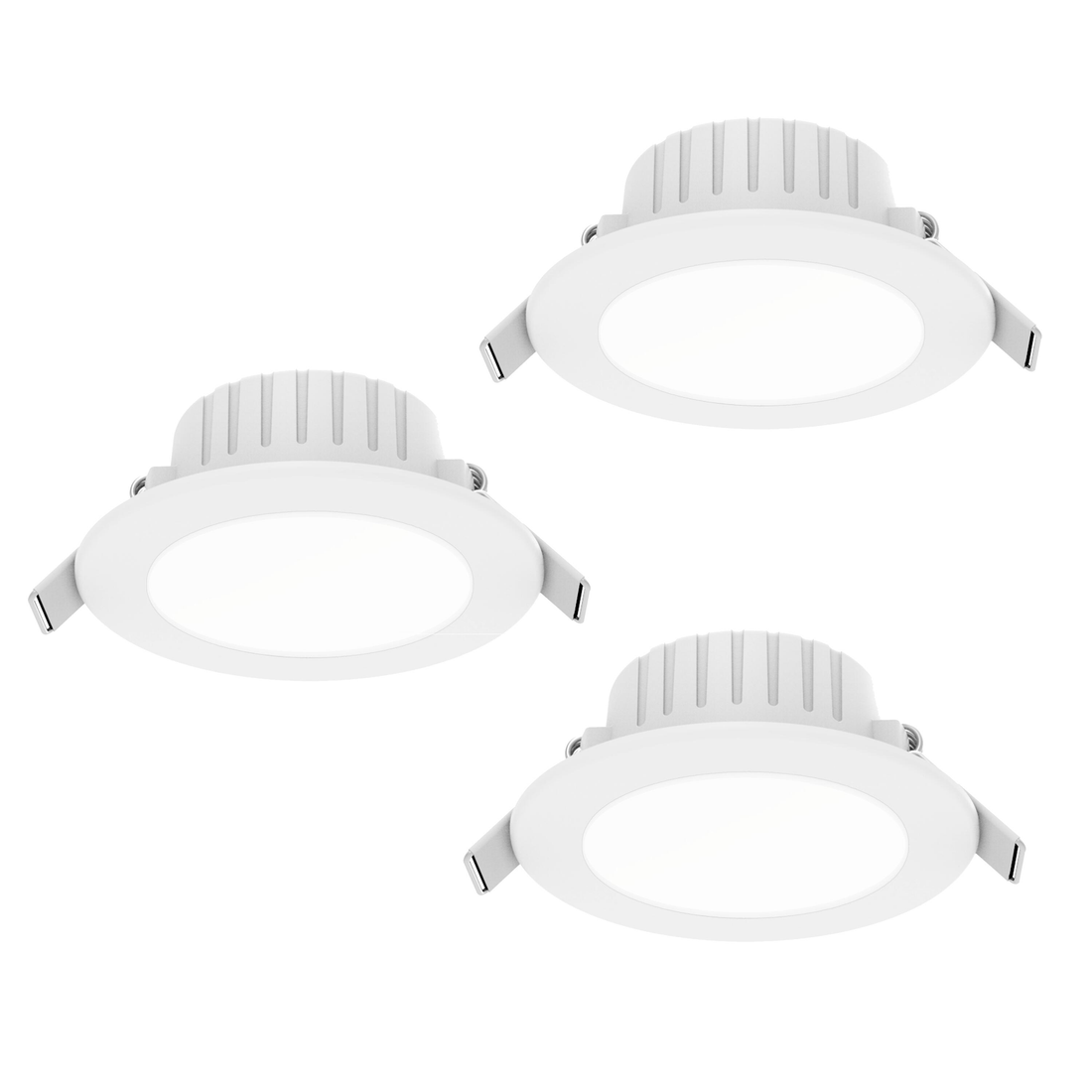 3 FLAT RECESSED SPOTLIGHTS XS PLASTIC WHITE D8.5 CM LED 3W NATURAL LIGHT