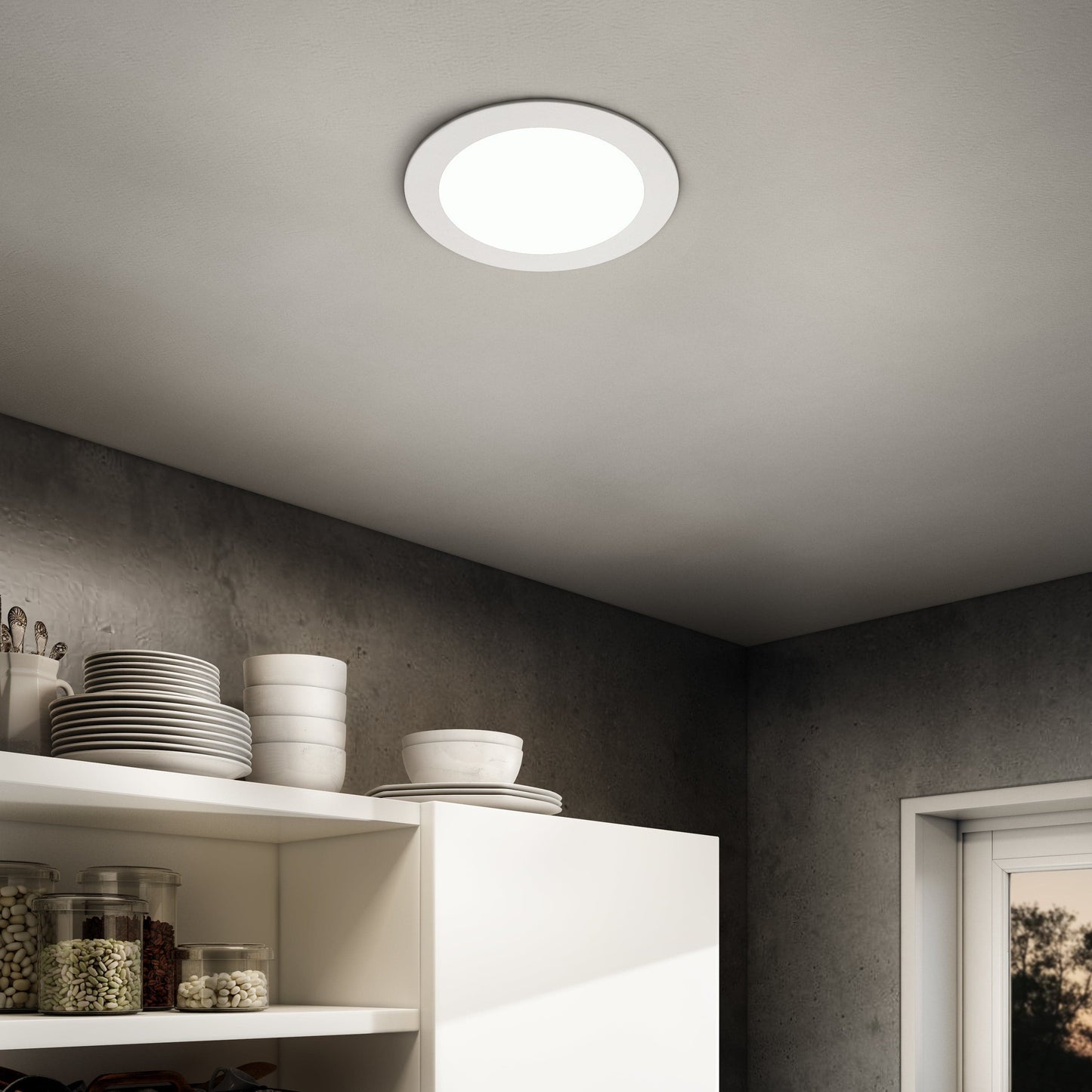 RECESSED SPOTLIGHT EXTRAFLAT PLASTIC WHITE D22.5 CM LED 14W NATURAL LIGHT