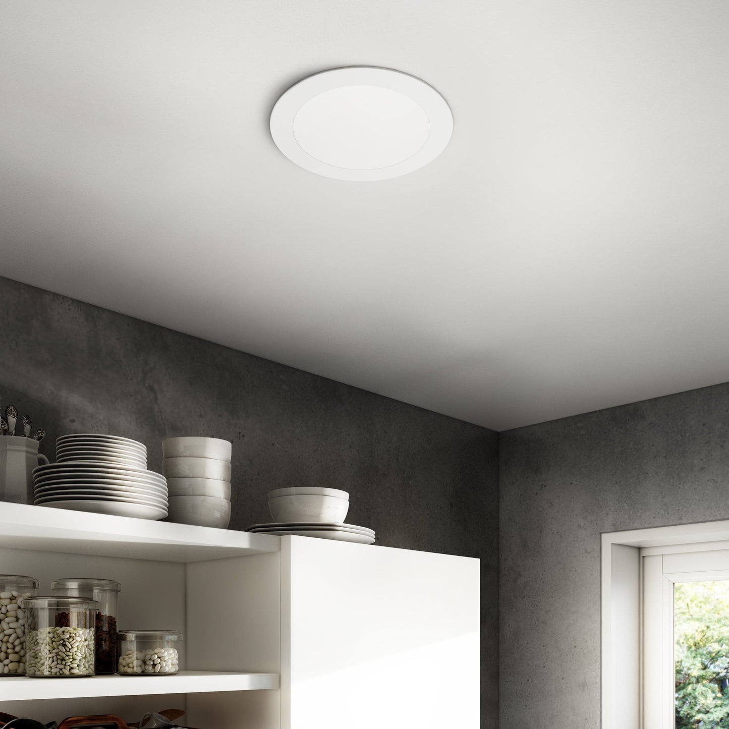 Bricocenter RECESSED SPOTLIGHT EXTRAFLAT PLASTIC WHITE D22.5 CM LED 14W NATURAL LIGHT
