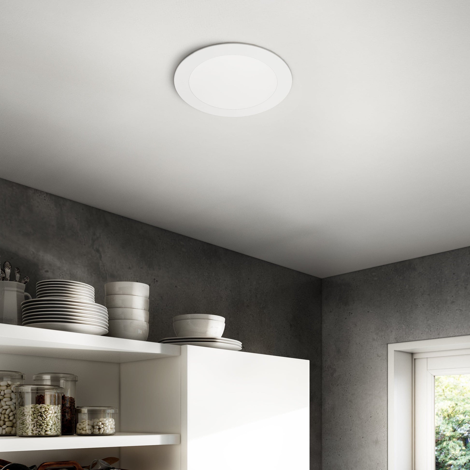 Bricocenter RECESSED SPOTLIGHT EXTRAFLAT PLASTIC WHITE D22.5 CM LED 14W NATURAL LIGHT