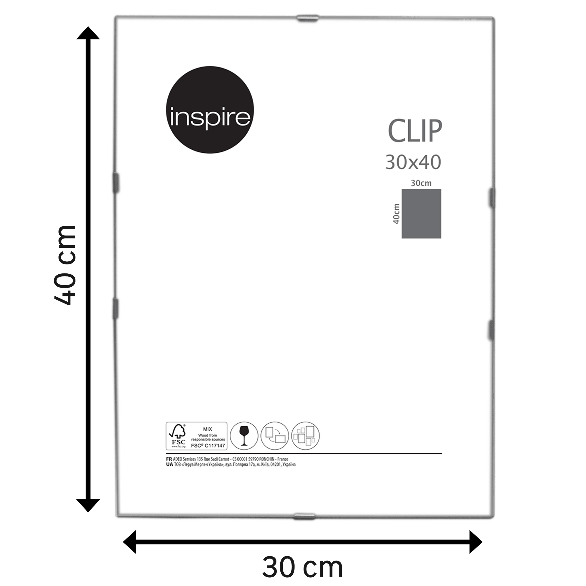 Bricocenter 30X40 CM ANTI-REFLECTIVE GLASS OPEN FRAME