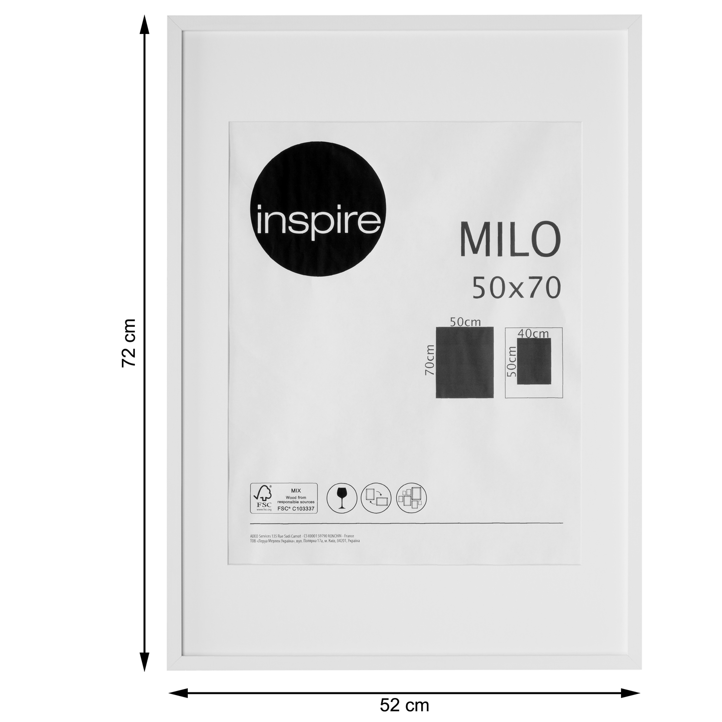 Bricocenter MILO FRAME 50X70 CM WOOD WHITE